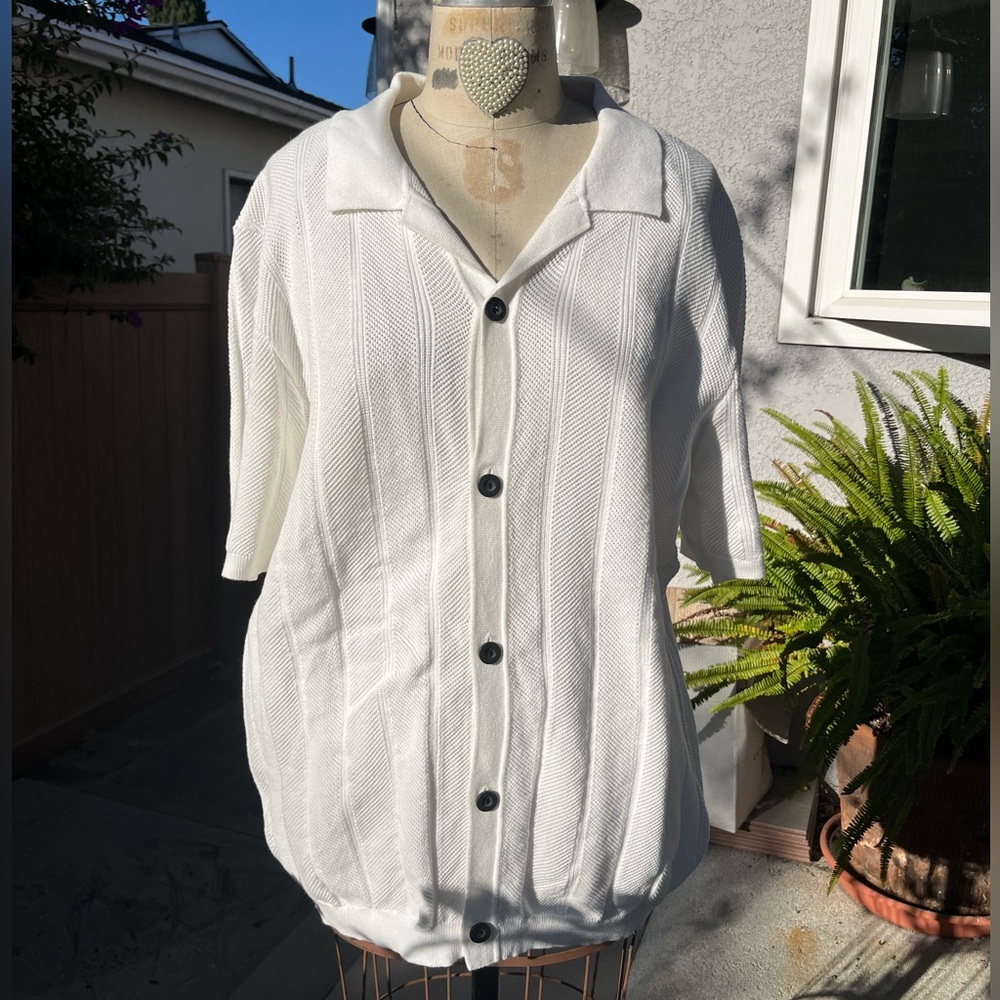 Denim & Flower White and Black Patterned Cotton Blend